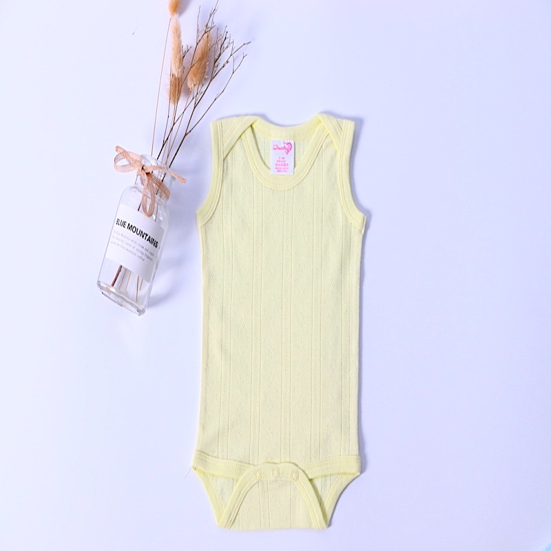 3M Sleeveless Jacquard Cotton Breathable Summer Baby Onesie 6 colors